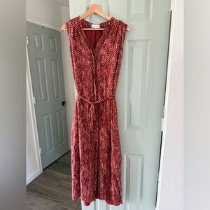 Bella Dahl Patterned Red Long Sleeve Dress